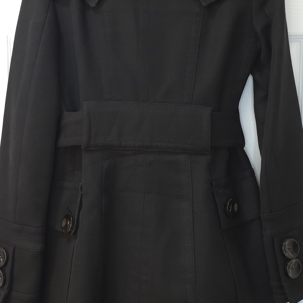 Zara Military Style Trench Coat Cotton Blend Size S No Stretch - Picture 12 of 13